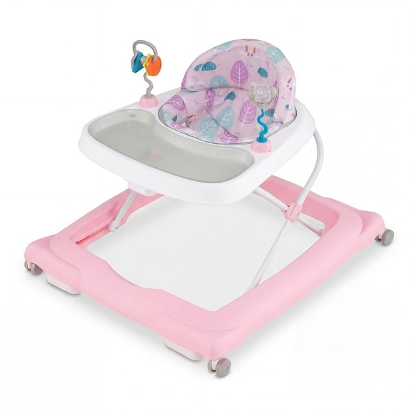 slide 2 of 18, Gymax Foldable Baby Walker w/ Removable Seat & Adjustable Height 4 Pink