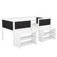 preview thumbnail 5 of 10, Twin Size Low Loft Bed With Two Movable Shelves And Ladder,With Decorative Guardrail Chalkboard,White - 78''L*39''W*35.4'H