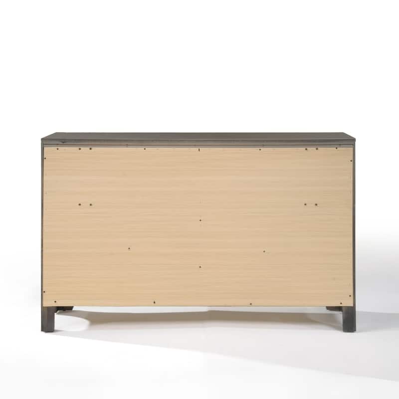 Wood Bedroom 7 Drawers Chest, Grey Finish Storage Dresser, No Assembly
