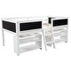 preview thumbnail 15 of 18, Storage Loft Bed with 2 Movable Shelves & Ladder, Guardrail Chalkboard Designed, Twin Size, Solid Wood Slats Support