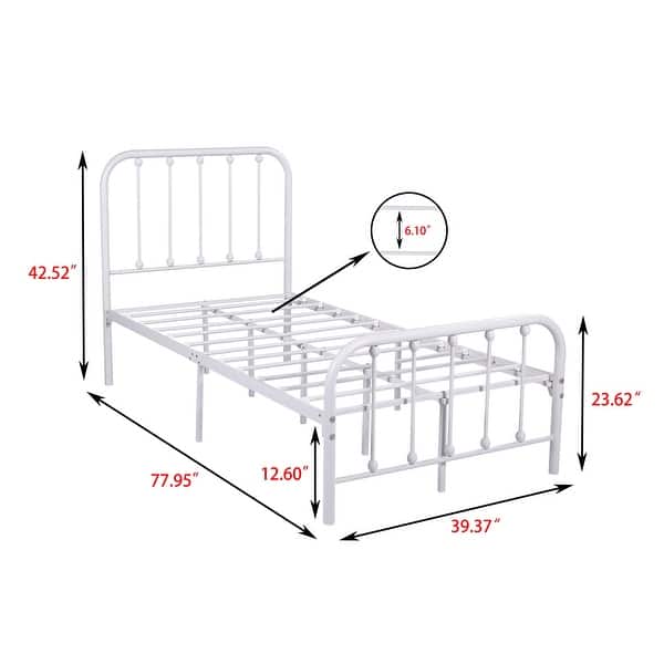 dimension image slide 0 of 9, Alazyhome Sturdy Metal Platform Bed Frame