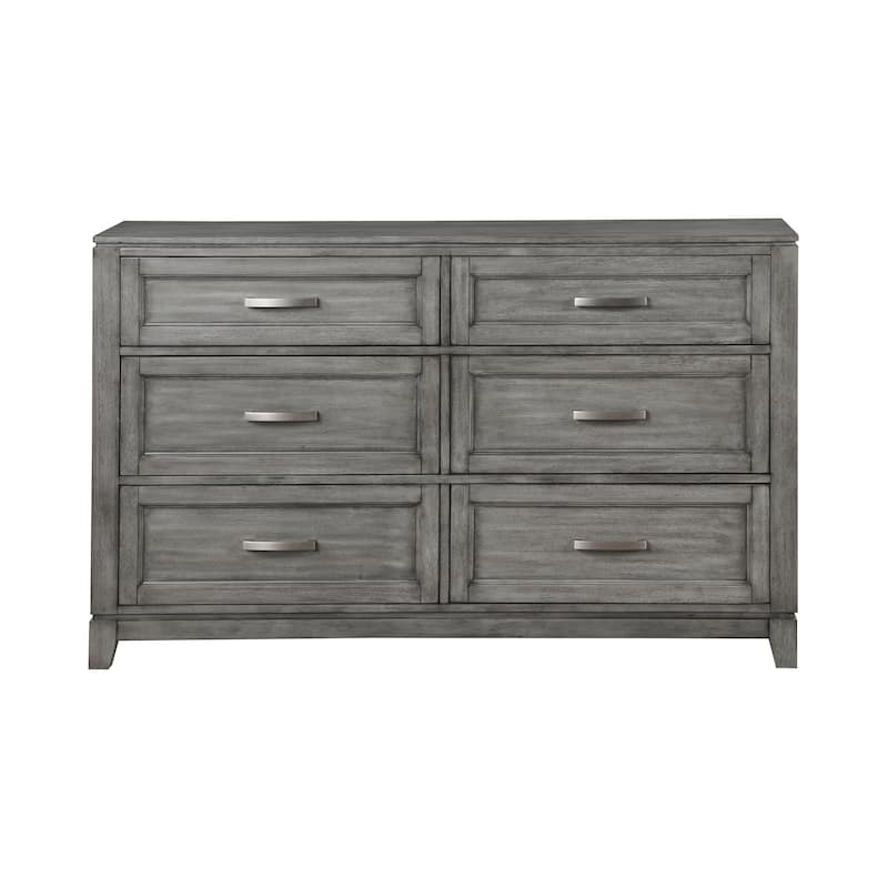 Rustic Gray Bedroom Furniture 3pc Bed Dresser Mirror Set