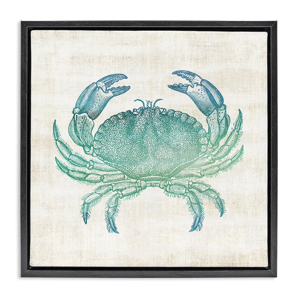 Stupell Ombre Crab Impression Framed Floater Canvas Wall Art Design By Susan Arnot