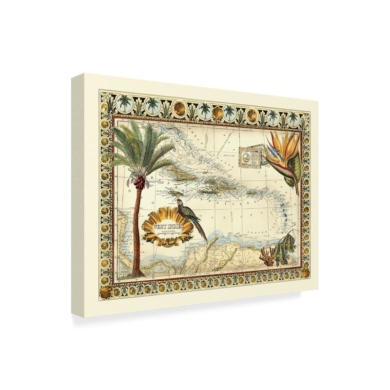 Vision Studio 'Tropical Map Of West Indies' Canvas Art