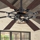 preview thumbnail 6 of 38, 52/65 Inch Ceiling Fan with Light, Modern Matte Black 8-Blade Fan, Reversible Wood Grain Blades, DC Motor, Remote Control Black-52"