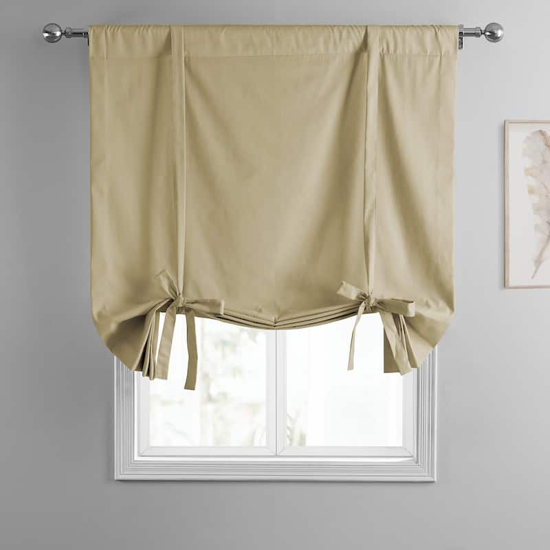 Exclusive Fabrics Solid Cotton Tie-Up Window Shade (1 Panel)