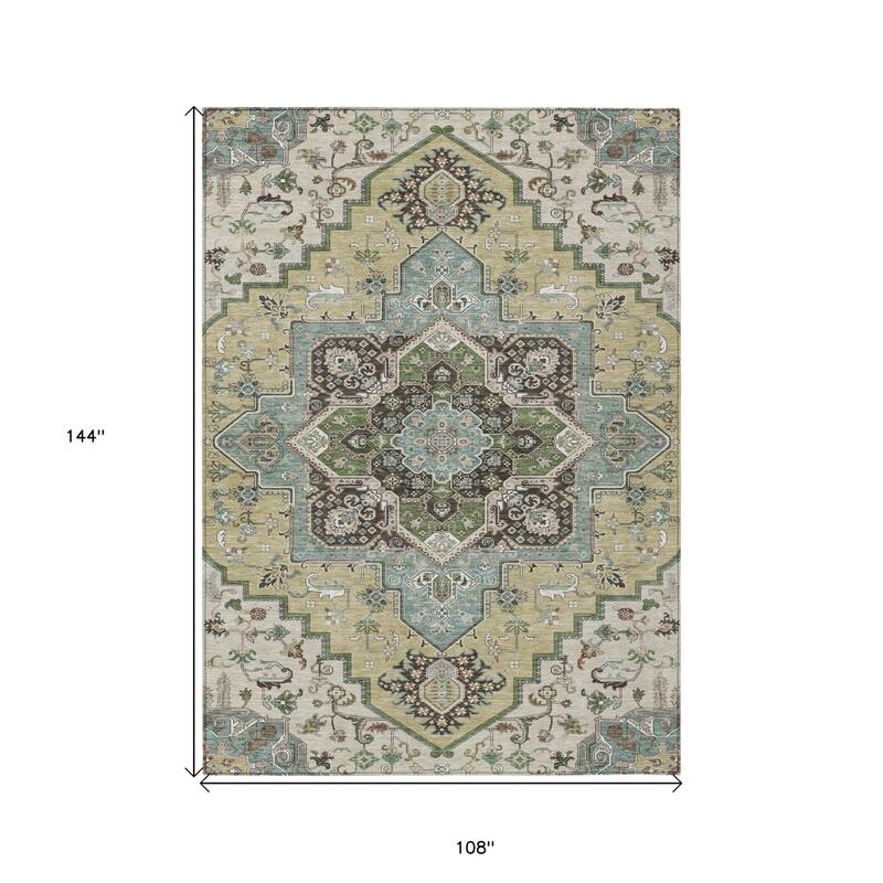 HomeRoots Oriental Traditional Rectangle Outdoor Rug