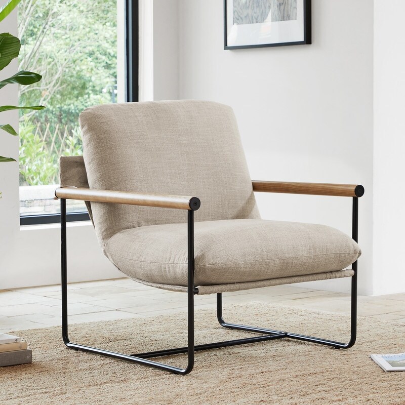 Jean Wood Metal Frame Accent Chair On Sale Bed Bath
