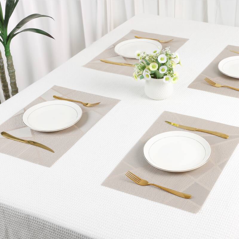 Placemats Set of 6 PVC Design Placemats for Kitchen Dining Table Decor Heat Resistant Table Placemats Wipeable Table Mat