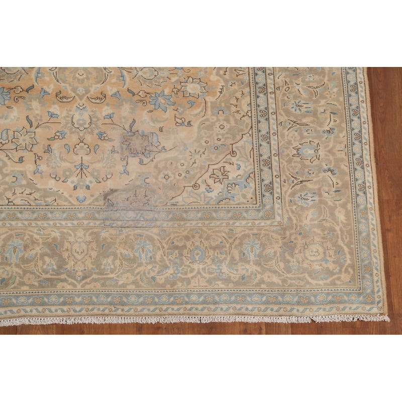 Mashad Persian Vintage Area Rug Hand-Knotted Wool Carpet - 6'6"x 9'10"