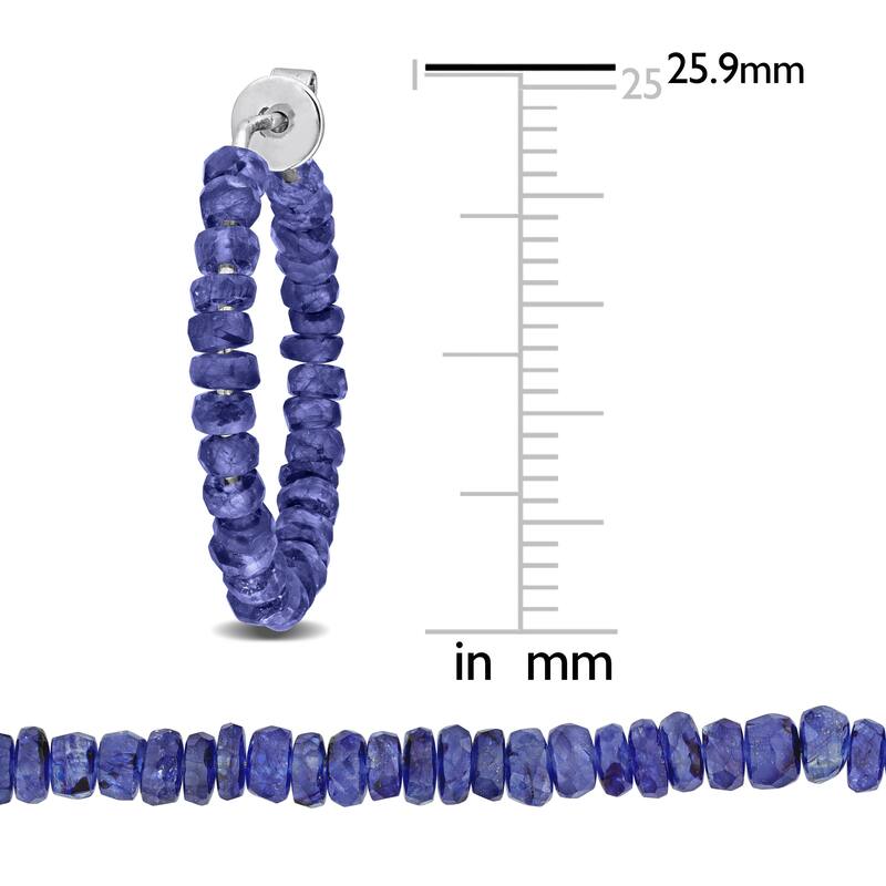 Miadora 43 1/2ct TGW Sapphire Beaded Necklace and Bracelet Set Sterling Silver
