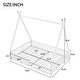 preview thumbnail 24 of 38, Metal House Platform Bed with Triangle Structure and Guardrail
