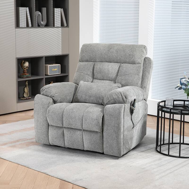 Flagship Oversized Velvet Power Lift Recliner - Recliner Chair with Massage,Heating and Assisted Standing