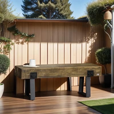 Garden Bench with Metal Legs, Entryway Bench, End of Bed Bench