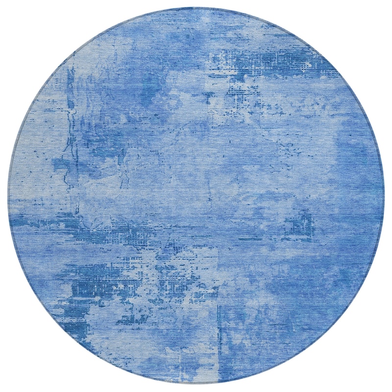 Machine Washable Indoor/ Outdoor Abstract Modern Chantille Rug