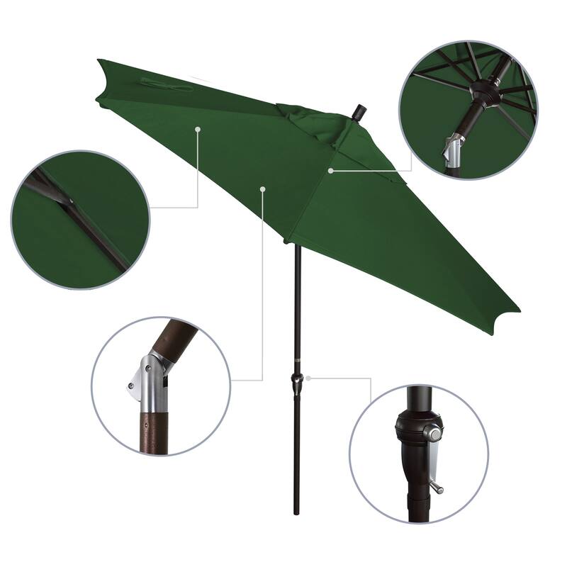 California Umbrella 9' Rd Alum Crank Open Auto Tlit Patio Umbrella