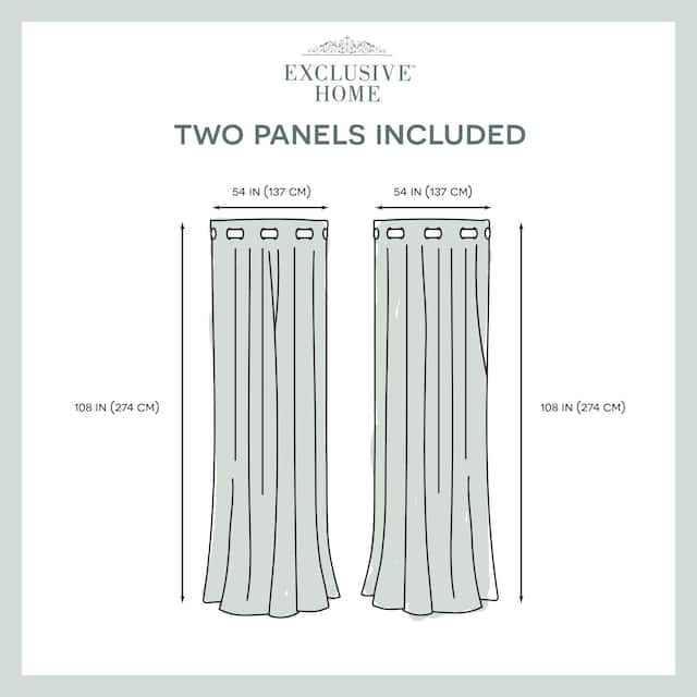 Exclusive Home Kochi Light Filtering Linen Blend Grommet Top Curtain Panel Pair