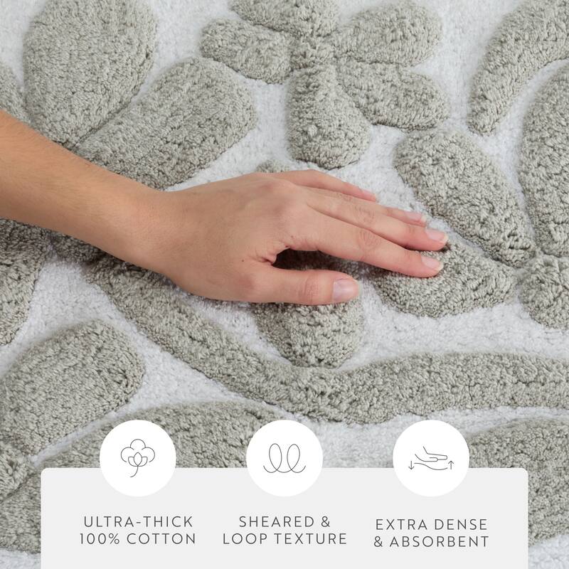 Becky Cameron 100% Cotton Floral Patterned Bath Mat