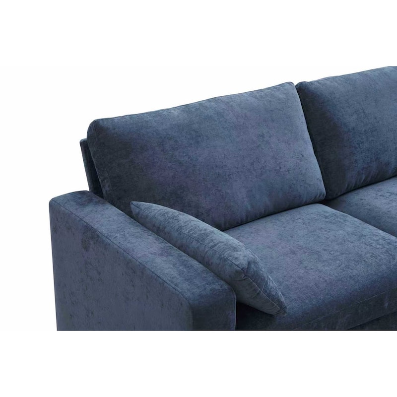 Modern Loveseat Sofa for Living Room, Removable Cover, Spring Cushions, Solid Wood Frame, Wide Armrest for Small Space