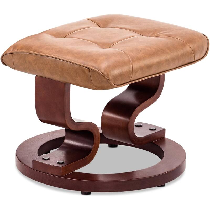 MCombo Swivel Recliner Chair with Wood Base and Ottoman