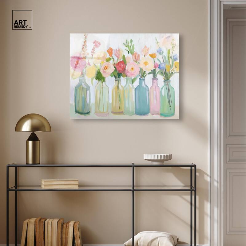 Bottled Blooms Acrylic by Art Remedy, Ready to Hang