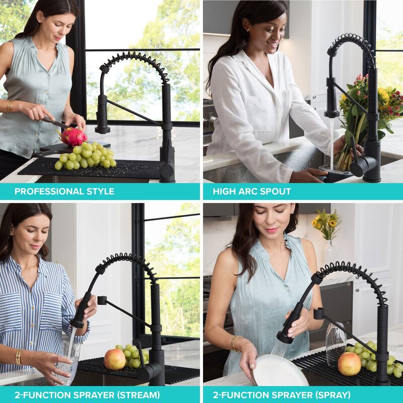 Kraus Bolden 2-Function 1-Handle Commercial Pulldown Kitchen Faucet