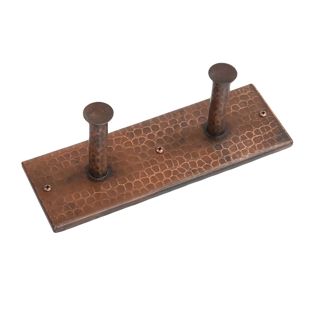 Hammered Copper Double Robe/Towel Hook in in Oil Rubbed Bronze (RH2)