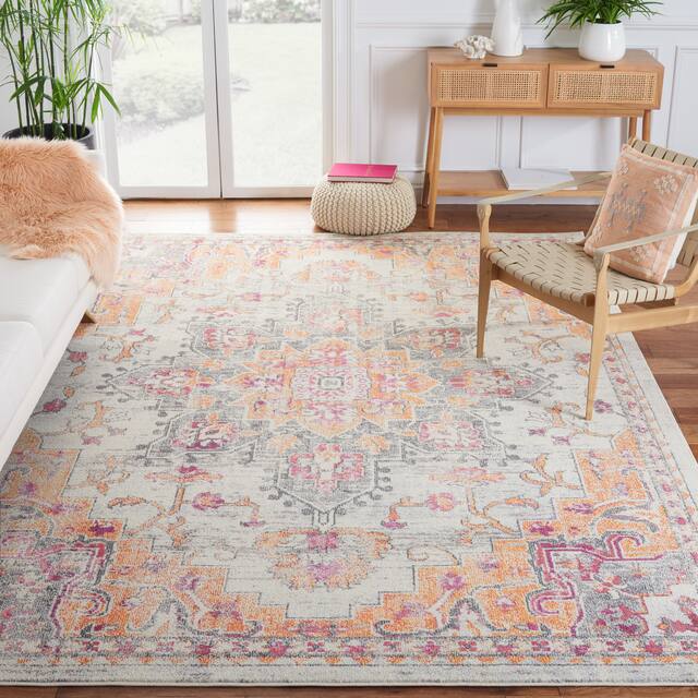 SAFAVIEH Madison Diederike Boho Medallion Distressed Rug