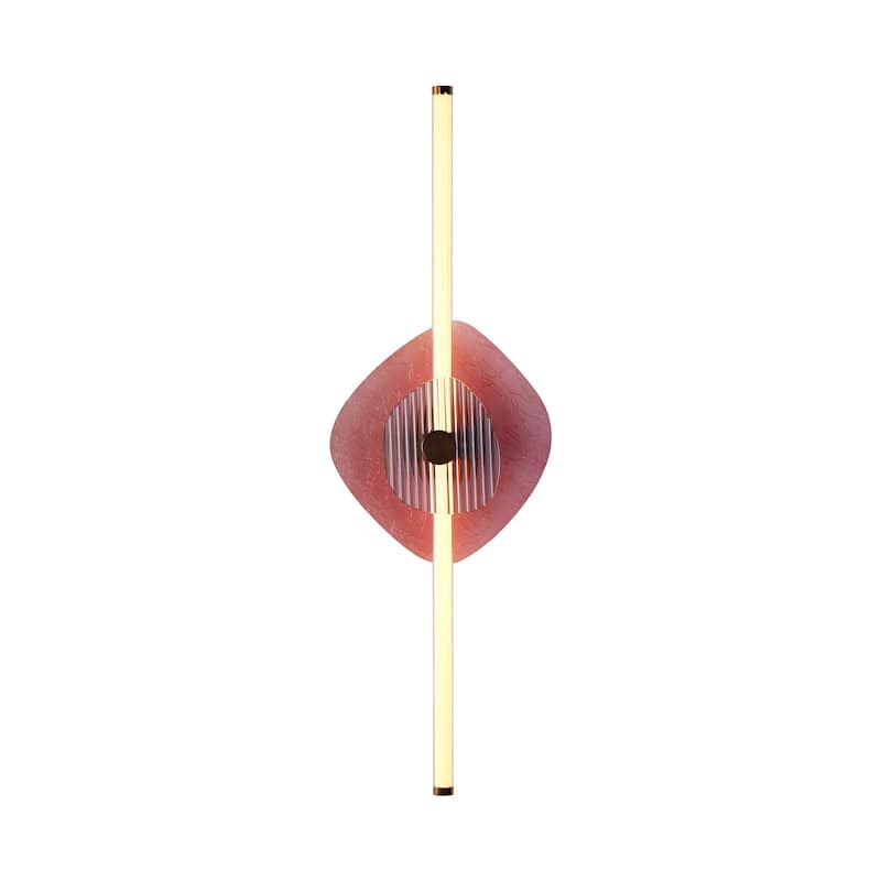 Golden Lighting 3882-39-RG PU Colorella 2 Light 5" Wide Bath Bar - Rose Gold / Purple / Reeded Blue