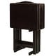 preview thumbnail 9 of 20, Porch & Den Laflin Solid Wood Traditional 5-piece Tray Table Set