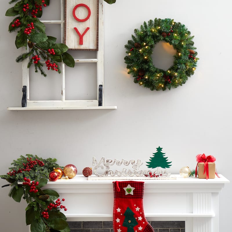 20" Frosted Pine Artificial Christmas Wreath - Green - 20