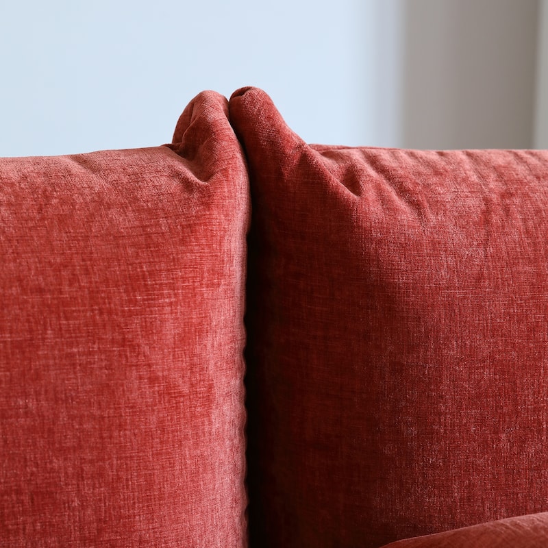 3 Seat Chenille Fabric Sectional Sofa with Ottoman