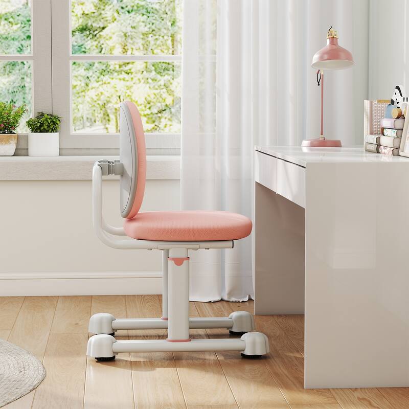 Adjustable Kids Desk Chair with Ergonomic Backrest Padded Foam Seat Metal Frame for Study and Play Ages 3 Plus
