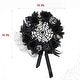 preview thumbnail 3 of 10, Haunted Hill Farm 15-In. Halloween Black and White Floral Wreath Pumpkins, Skulls, and Spiderweb for Haunted House Decoration