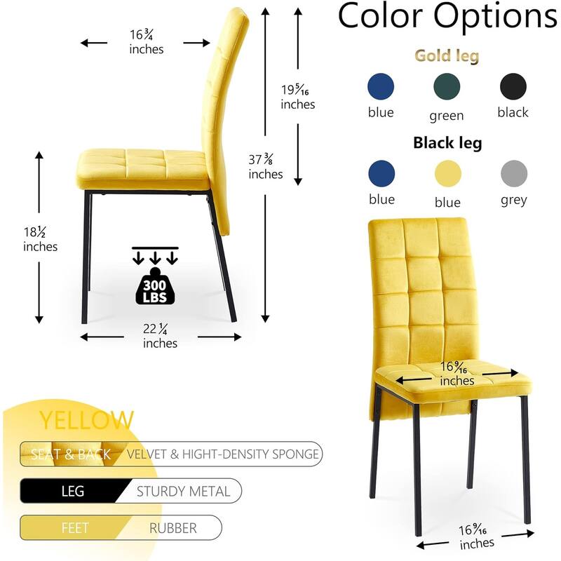 Howtai Upholstered Velvet Dining Chair High Back