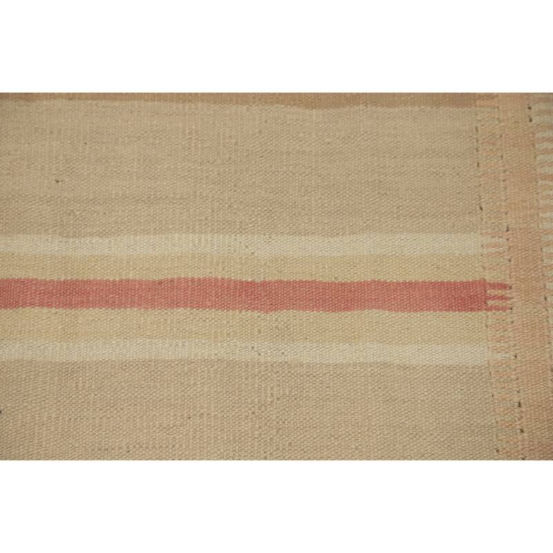 Hand Woven Southwestern Wool Beige Geometric Area Rug - 8' 11'' X 5' 11''