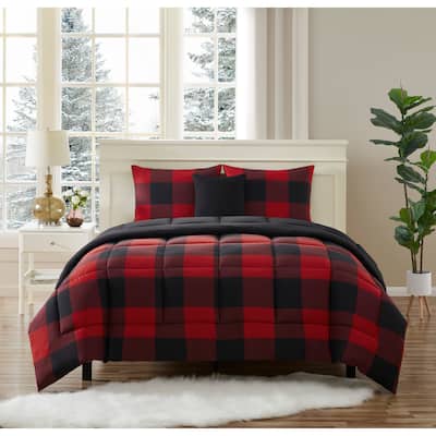 Sweet Home Collection Buffalo Check 4-piece Comforter Set
