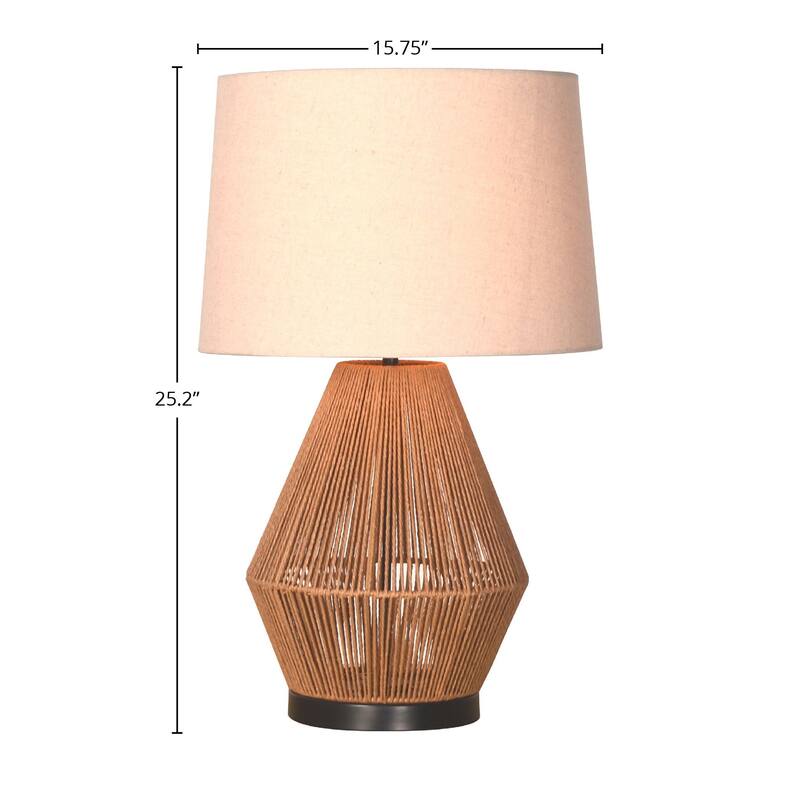Marissa 25" Tall Table Lamp with Iron, Beige