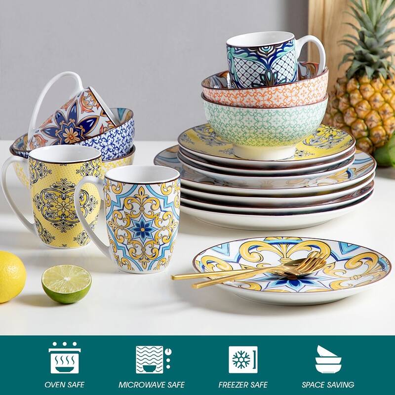 Vancasso Boho Porcelain 16-piece Dinnerware Set