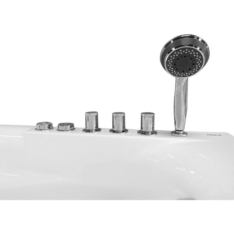 Eago 59" Acrylic Whirlpool Bathtub for Alcove Installations with