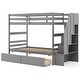 preview thumbnail 15 of 29, Multi-Functional Twin Over Twin Bunk Bed with Stairs and Storage Drawers