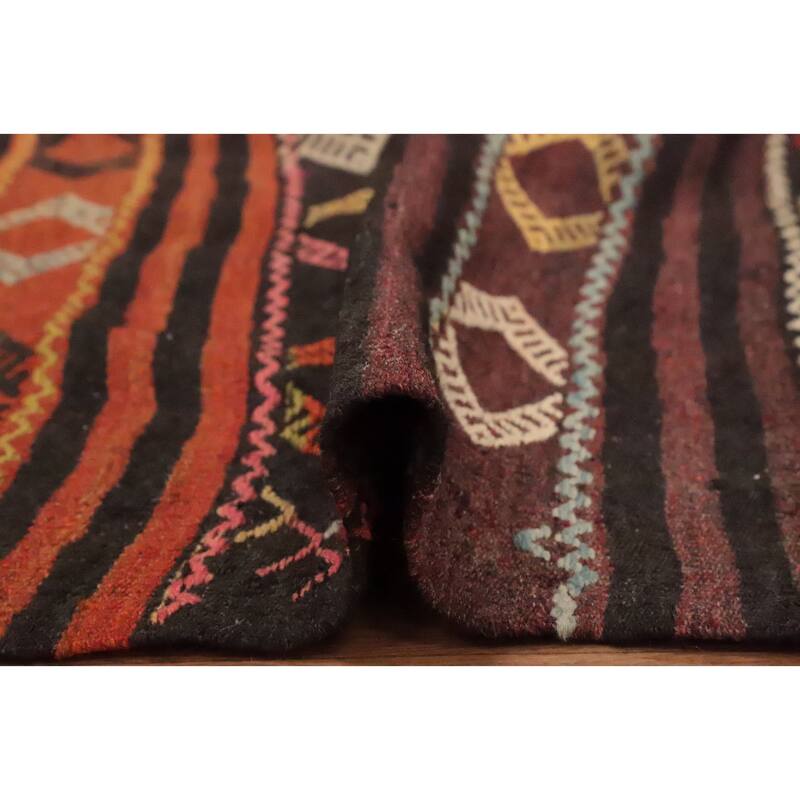 Hand Woven Oriental 100% Wool Carpet Southwestern Tribal Multi-Colored Kilim Area Rug - 8' 4'' X 6' 6''