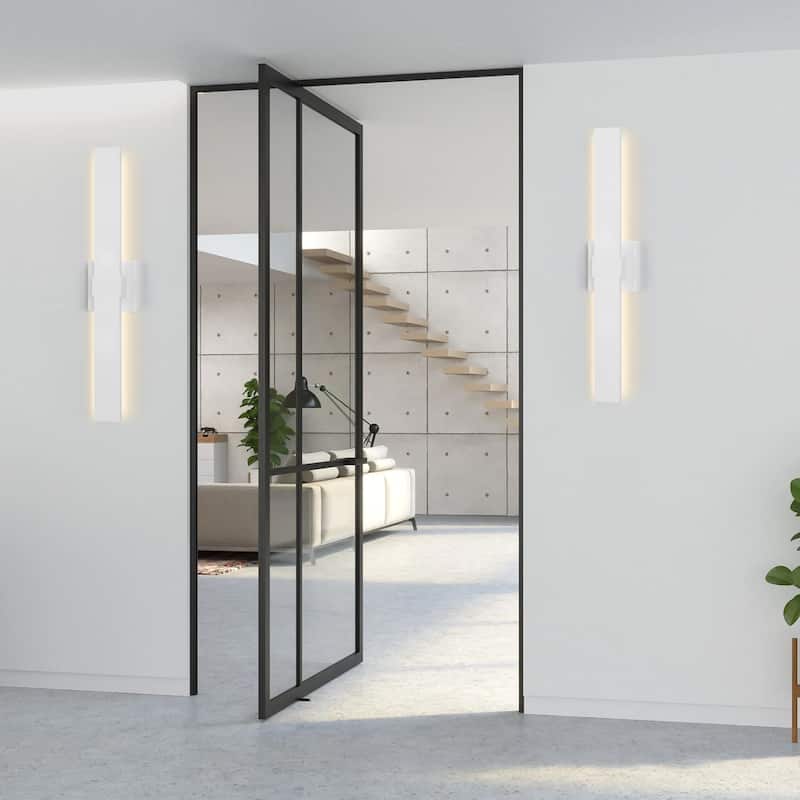 1-Light Black/White Aluminum LED Outdoor Wall Sconce