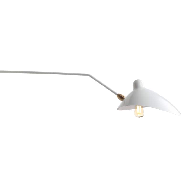 Frank 35" Iron Retro Swing LED Wall Sconce, White by JONATHAN Y - One