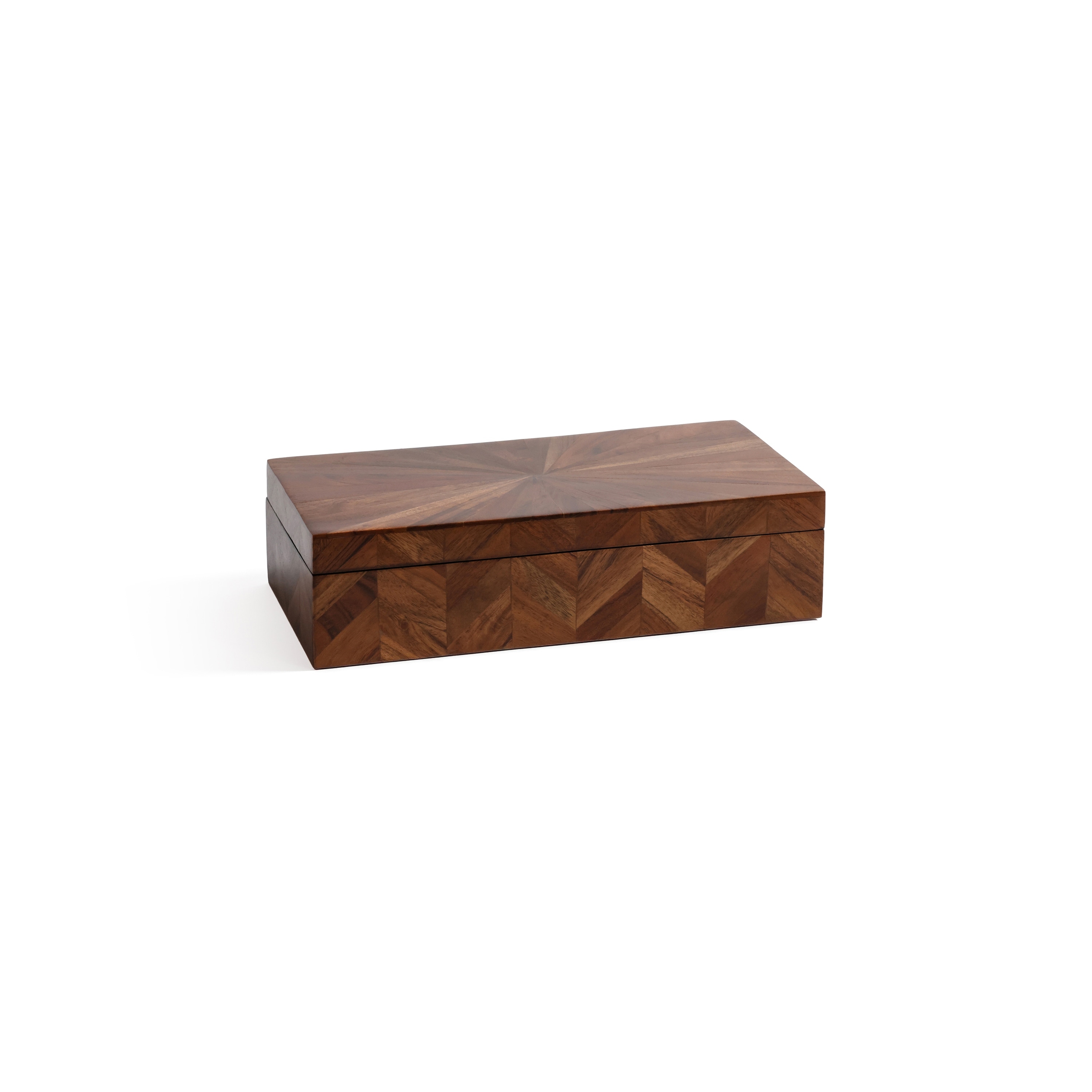 Chevron Acacia Wood Decorative Box