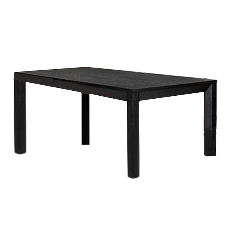 Kizie Dining Table, 94-118 Inch Extendable, Weathered Black Rubberwood