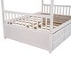 preview thumbnail 9 of 12, Maximized space,Full size Wooden House Bed with Trundle and 3 Storage Drawers，