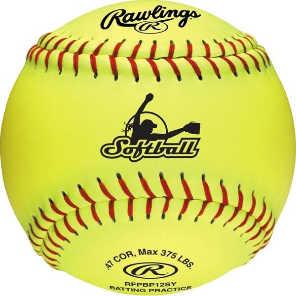 Rawlings 12" Batting Practice Fastpitch Softball (Dozen) Optic Yellow 12