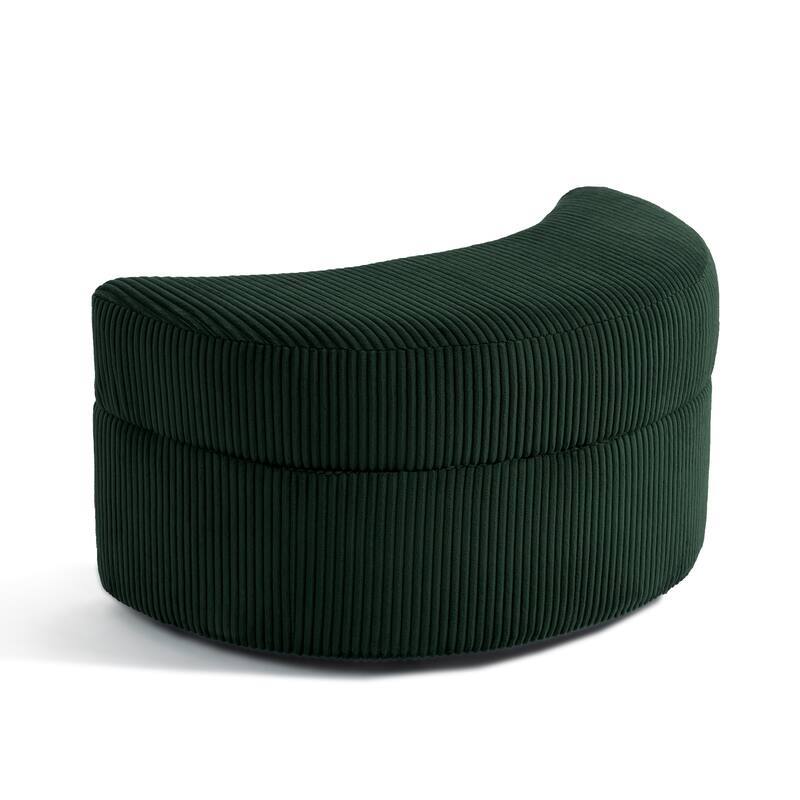 Moon Crescent Storage Upholstered Ottoman