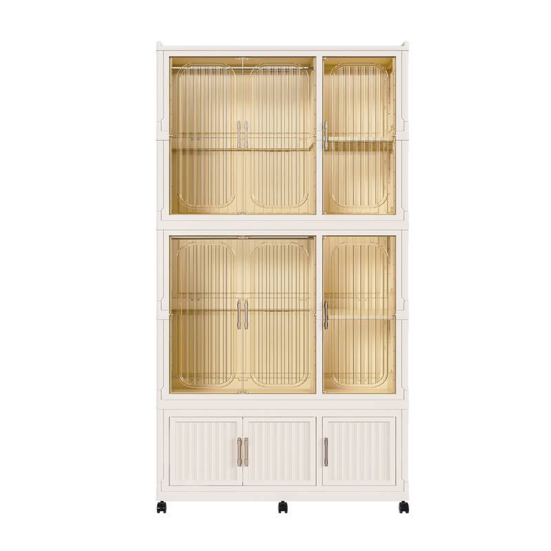 Portable Wardrobe Closet Organizer – 6 Magnetic Doors, 6 Storage Cubes & 2 Hanging Rods – Includes 6 Hangers